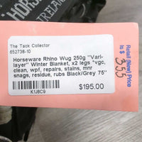 250g "Vari-layer" Winter Blanket, x2 legs *vgc, clean, wpf, repairs, stains, mnr snags, residue, rubs

