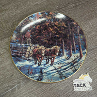 "Winter Logging" #870/5000 by Georgia Jarvis Decorative Plate *vgc, dirty, rubs
