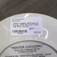 "Winter Logging" #870/5000 by Georgia Jarvis Decorative Plate *vgc, dirty, rubs
