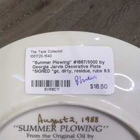 "Summer Plowing" #1667/5000 by Georgia Jarvis Decorative Plate *SIGNED *gc, dirty, residue, rubs
