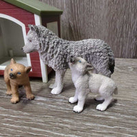 Plastic Dog House, 5 Assorted Dogs, water Dish
