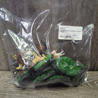 15 Assorted Toy Horses, 11 Grass Pieces
