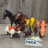 7 Assorted Toy Animals & Horses
