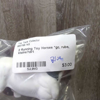 2 Running Toy Horses *gc, rubs, stains?dirt
