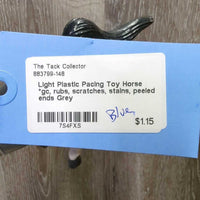 Light Plastic Pacing Toy Horse *gc, rubs, scratches, stains, peeled ends
