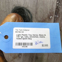 Light Plastic Toy Horse, Mane & Tail *gc, rubs, scratches, stains, faded spots
