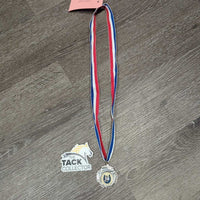 Horse Show Award Silver Medal with Neck Ribbon *vgc, creases, mnr scuffs, rubs & scratches, older
