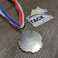 Horse Show Award Silver Medal with Neck Ribbon *vgc, creases, mnr scuffs, rubs & scratches, older
