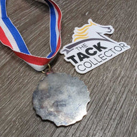 Horse Show Award Silver Medal with Neck Ribbon *vgc, creases, mnr scuffs, rubs & scratches, older
