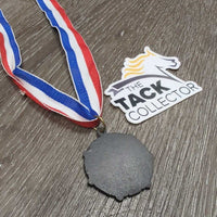Horse Show Award Bronze Medal with Neck Ribbon *vgc, creases, mnr scuffs, rubs & scratches, older
