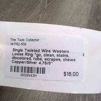 Single Twisted Wire Western Loose Ring *gc, clean, stains, discolored, rubs, scrapes, chews
