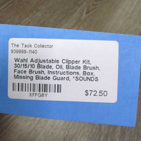 Adjustable Clipper Kit, 30/15/10 Blade, Oil, Blade Brush, Face Brush, Instructions, Box, Missing Blade Guard, *SOUNDS GREAT & WORKS
