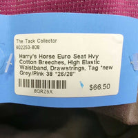 Euro Seat Hvy Cotton Breeches, High Elastic Waistband, Drawstrings, Tag *new
