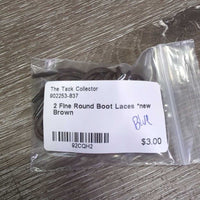 2 Fine Round Boot Laces *new
