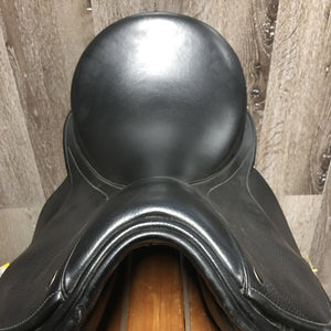 18" MW *5" County Fusion Dressage, Black County Fleece Lined Cover, Grippy Textured Bull Leather, Long Lg Front Block, Wool Flocked, Rear Gusset Panels, Flaps: 17"L x 9" Serial #: 11090125 4 18 M