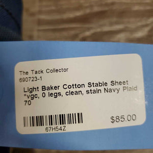 Light Baker Cotton Stable Sheet *vgc, 0 legs, clean, stain