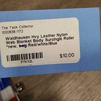 Hvy Leather Nylon Web Blanket Body Surcingle Roller *new