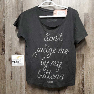 SS V Neck T Shirt "Don't Judge me ..." *vgc