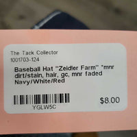 Baseball Hat "Zeidler Farm" *mnr dirt/stain, hair, gc, mnr faded