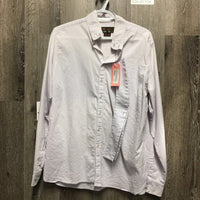 LS Show Shirt, 2 button collars *older, gc, wrinkles, puckered seams, crinkled collars
