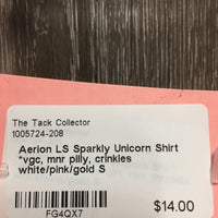 LS Sparkly Unicorn Shirt *vgc, mnr pilly, crinkles
