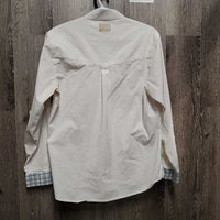 LS Show Shirt *gc, dingy, threads, wrinkles, seam puckers, crinkled