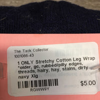 1 ONLY Stretchy Cotton Leg Wrap *older, gc, rubbed/pilly edges, threads, hairy, hay, stains, dirty