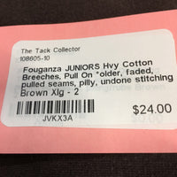 JUNIORS Hvy Cotton Breeches, Pull On *older, faded, pulled seams, pilly, undone stitching
