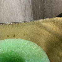 Pr Field Boots, Zips *Left: breaking/stuck zip, heel rubs, older, curled edges, rubs, repairs, laces
