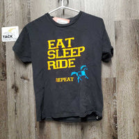 SS T Shirt "Eat, Sleep, Ride" *gc, faded, curled edges, seam puckers
