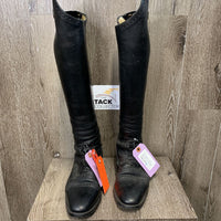 Pr Field Boots, Plastic Forms, Bag *vgc, mnr dirt, curled edges, scrapes, elastic threads