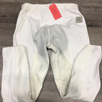 Full Seat Breeches *gc, hair, older, pilly edges, stained/discolored seat & legs, seam puckers