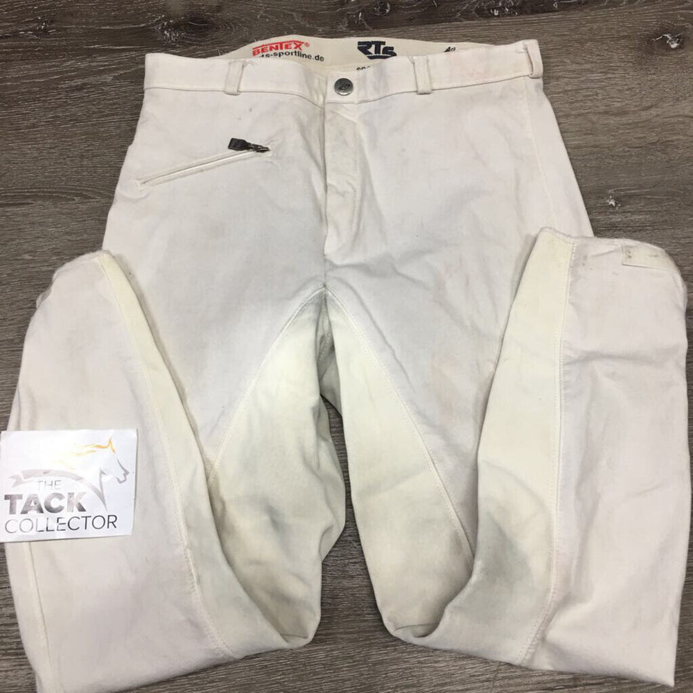 Full Seat Breeches *gc, discolored/stained seat & legs, older, pilly edges, rubs