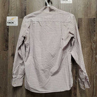 LS Show Shirt, 2 collars *gc, older, v.stained collar & pits, dingy
