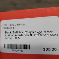 Back Belt for Chaps *vgc, v.mnr stains, scratches & stretched holes
