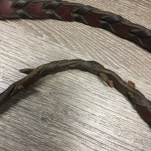 Thick Braided & laced Reins *gc, broken laces, dirty, scrapes, cut end