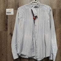 LS Show Shirt, attached Button Collar *gc, older, pit stains, pilly, threads, snags
