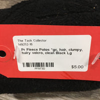 Pr Fleece Polo Wraps *gc, hair, clumpy, hairy velcro, clean
