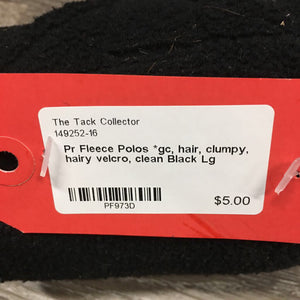 Pr Fleece Polo Wraps *gc, hair, clumpy, hairy velcro, clean