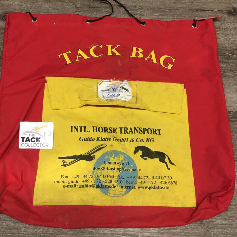 Hvy Cordura Tack/Blanket Bag, rope top *gc, stains, dirt, scratches