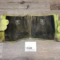 Pr Neoprene Closed Boots, velcro *v.dirty, older, peeled, faded/stained, edges: rubs, torn, repairs