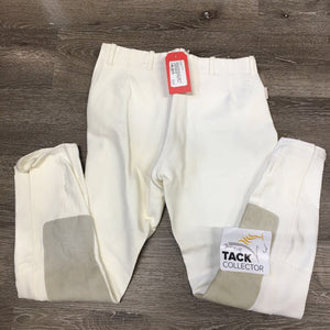 Hvy Side Zip Breeches *vgc, threads, older, v.rubbed/pilly seat & legs, seam puckers
