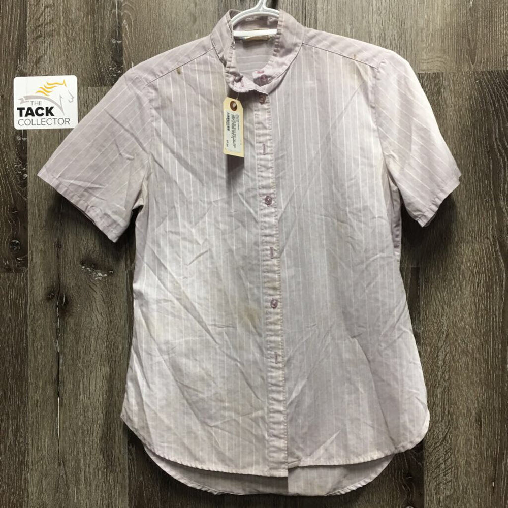 SS Show Shirt *gc, older, stains, crinkled, seam puckers, 0 collar