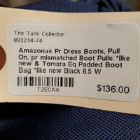 Pr Dress Boots, Pull On, pr mismatched Boot Pulls *like new & Tomara Eq Padded Boot Bag *like new
