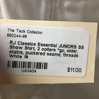 JUNIORS SS Show Shirt, 2 collars *gc, older, stains, puckered seams, threads