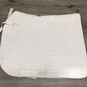 Thick Quilt Dressage Saddle Pad *clean, older, rubbed/holey edges, marker, dingy, stains, threads, undone stitching