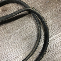 Pr Rubber Reins *edges: sticky, rubbed & torn, scum, dry, loose hooks, rubs, film/mold