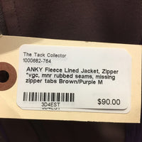 Fleece Lined Jacket, Zipper *vgc, mnr rubbed seams, missing zipper tabs
