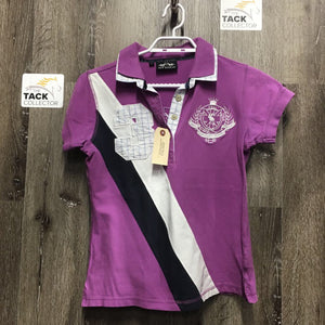 SS Polo Shirt, 1/4 Button Up *vgc, seam puckers, crinkles