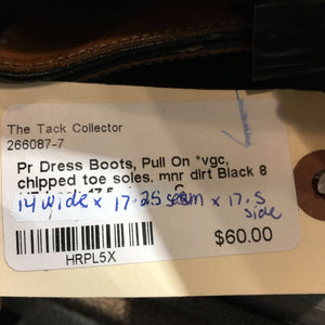 Pr Dress Boots, Pull On *vgc, chipped toe soles, mnr dirt